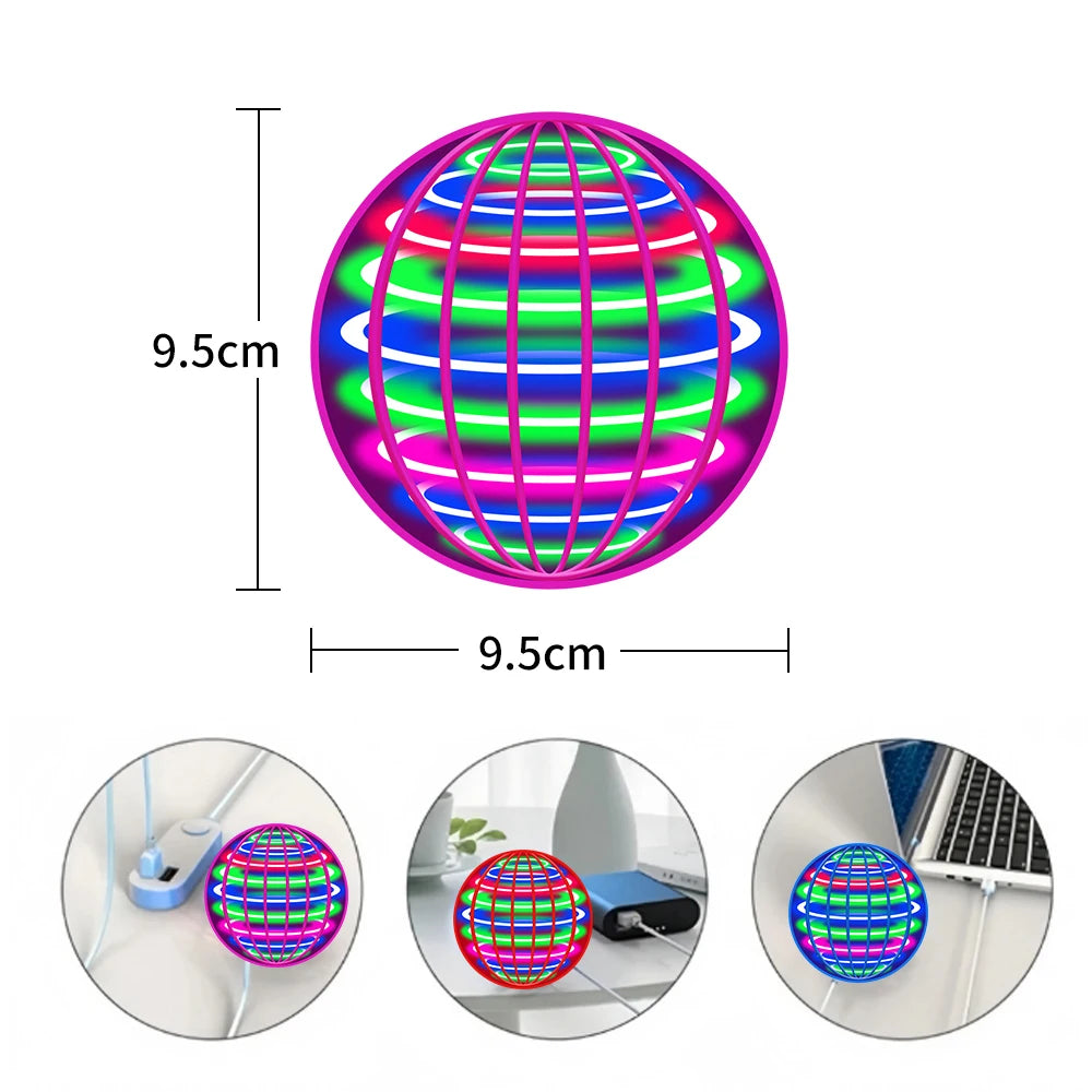 Flying ball, automatic spinning ball, LED dazzling lights, floating magic, fan, UFO flying machine, toy gift, game, sports ball