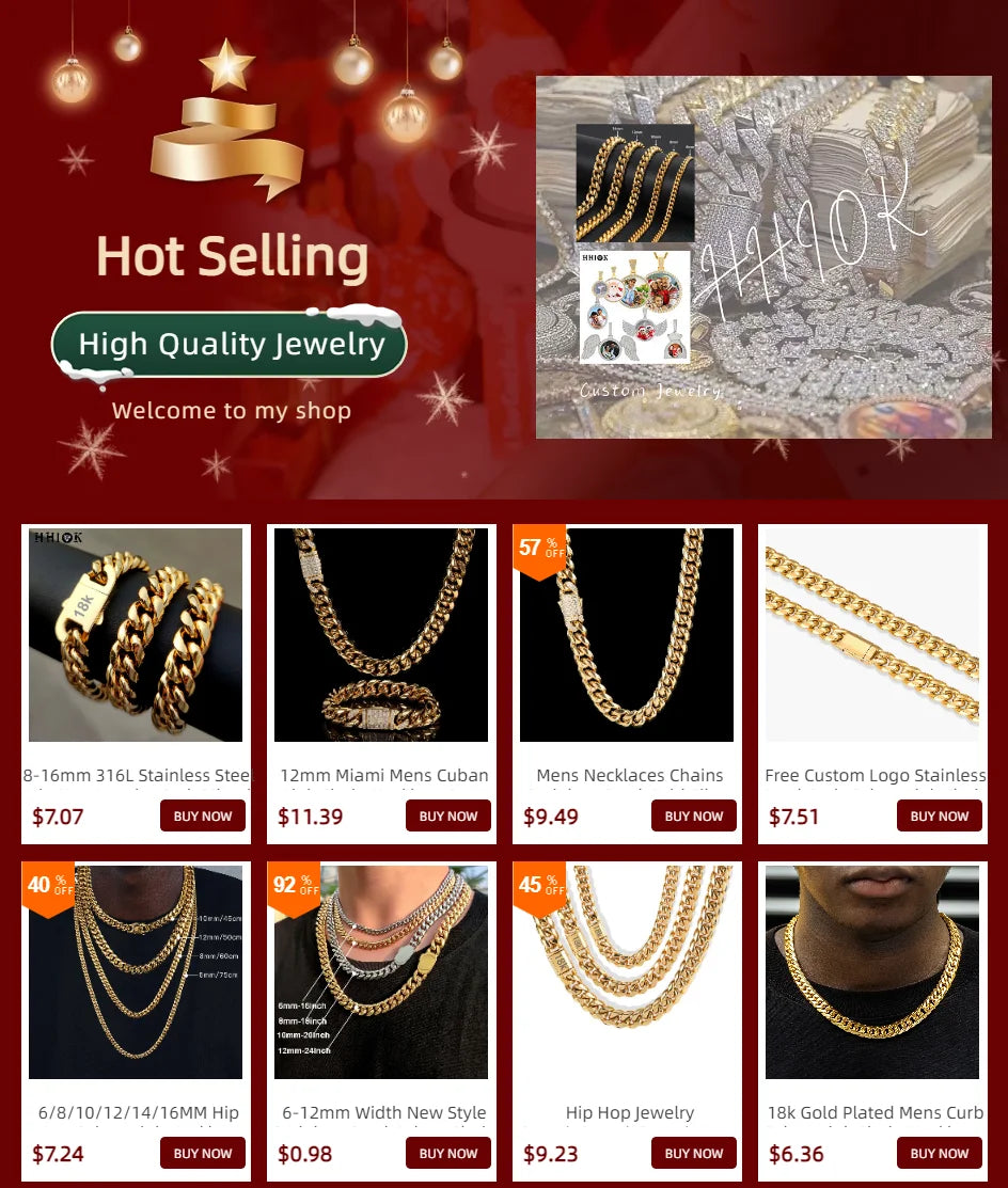 Stainless Steel Cuban Link Necklace or Bracelet – 8–14mm