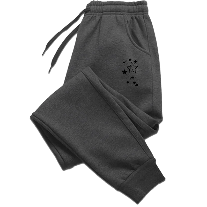 Women's Star Print Straight Leg Pants – Casual Sporty Ankle-Length Trousers