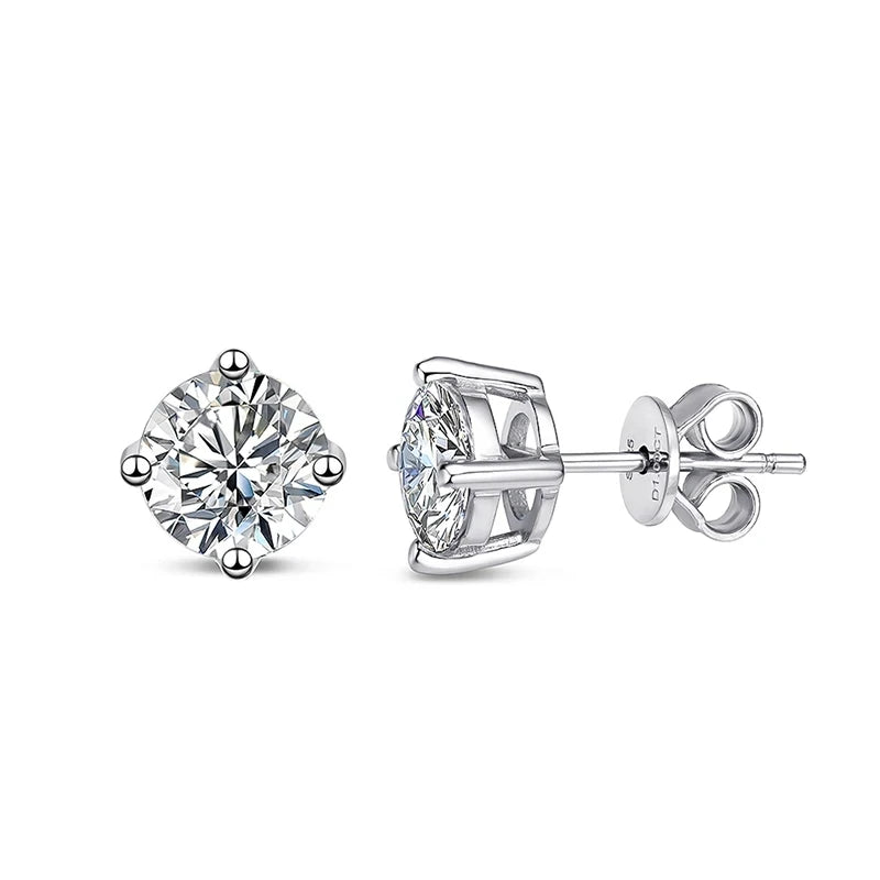 Smyoue 0.1-3CT Test Passed Moissanite Studs Earrings for Men Women S925 Silver Platinum Plated Bride Wedding Lab Diamond Studs