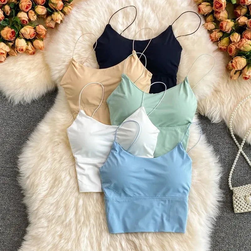 Ice Silk Backless Cami Bralette Top