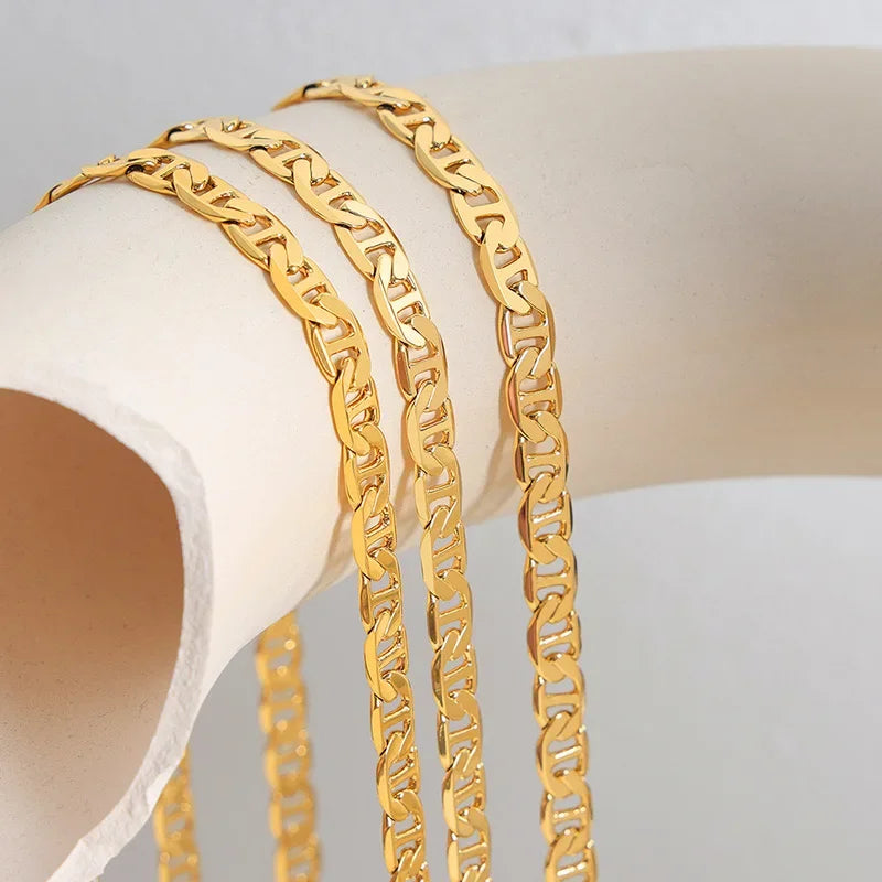 6mm Flat Chain Necklace or Bracelet – Stamped 925