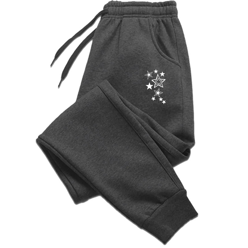 Women's Star Print Straight Leg Pants – Casual Sporty Ankle-Length Trousers