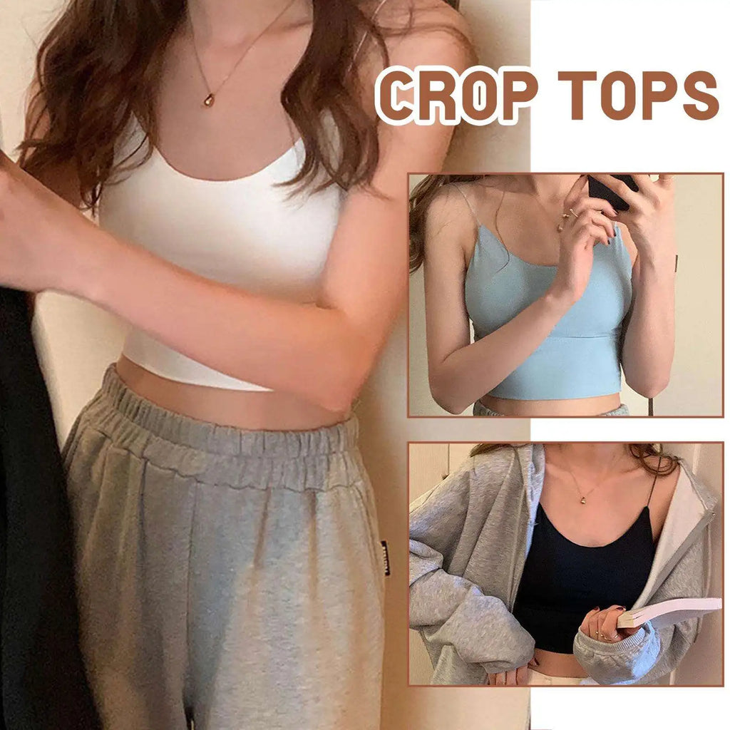 Ice Silk Backless Cami Bralette Top