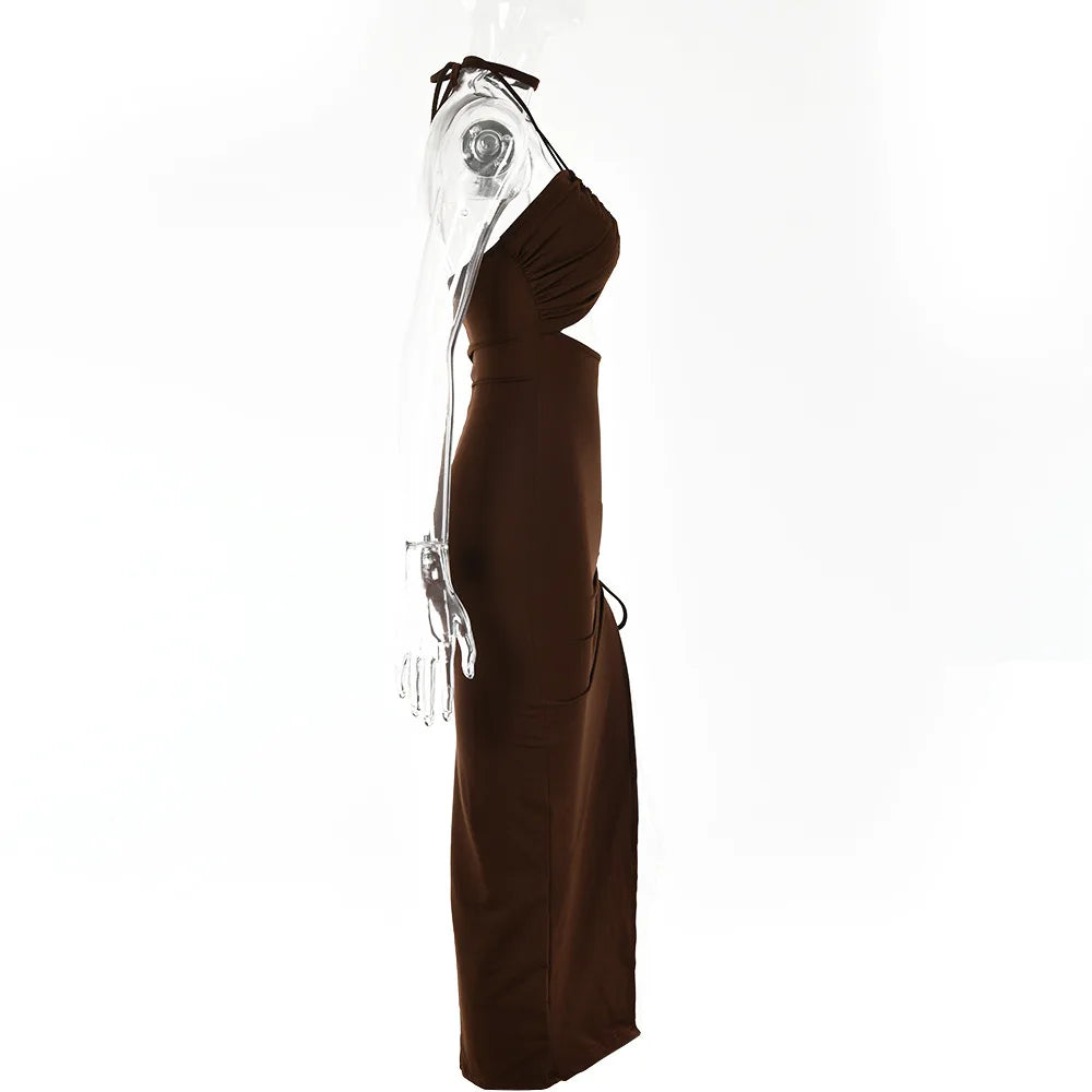 Women's Sleeveless Backless Bodycon Midi Dress – Slim Night Out & Club Dress