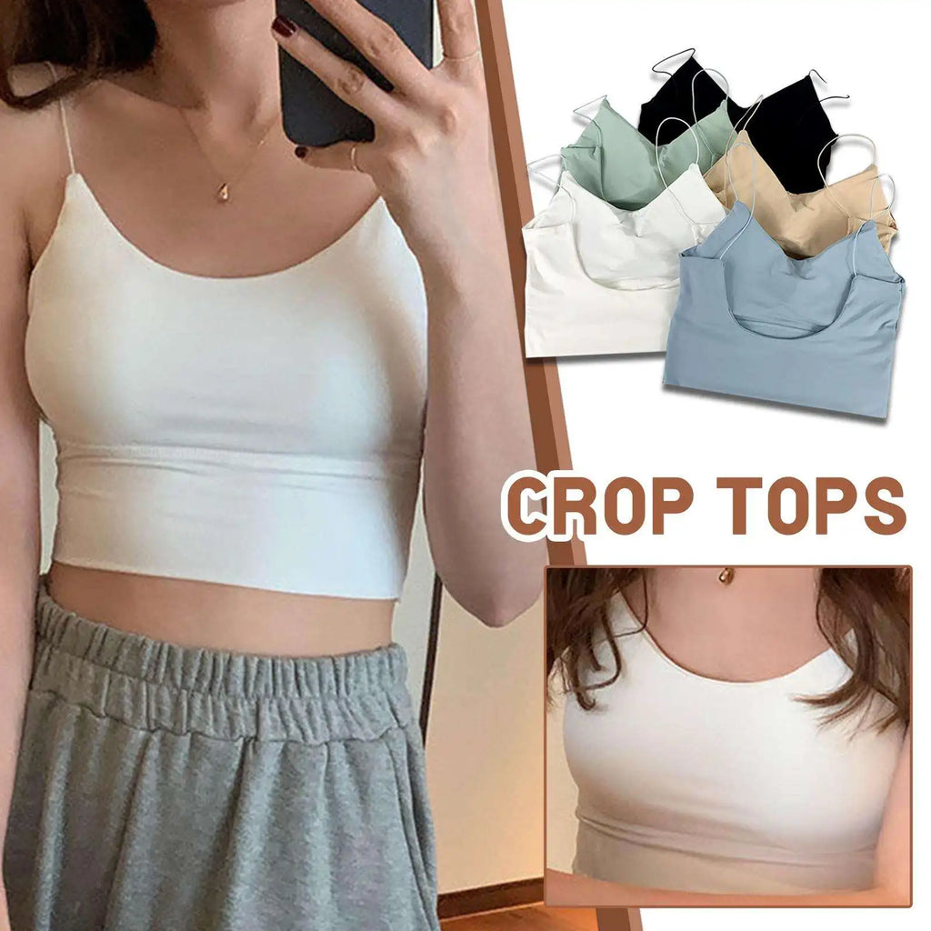 Ice Silk Backless Cami Bralette Top