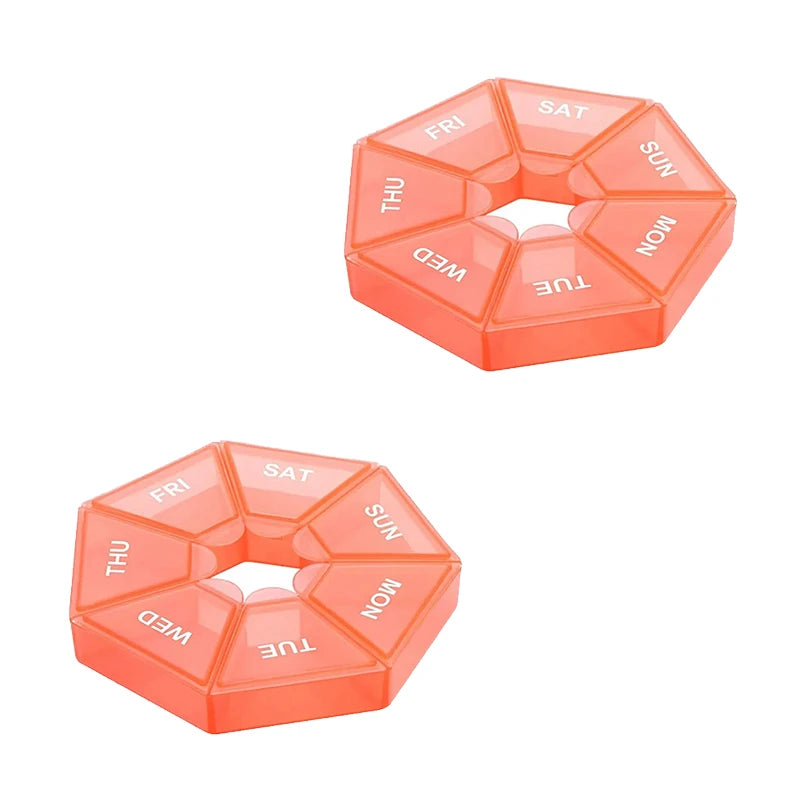 Weekly 7-day Pill Organizer Portable Travel Pill Box Multifunctional Small Medicine Case Black
