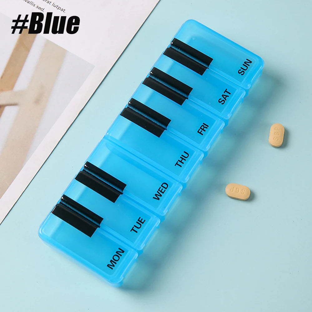 1 Pcs Pills Organizer Large, Weekly Medicine Pill Organizers, 7 Day Pills Box Cases Travel for Big Vitamin Supplements Fish Oil