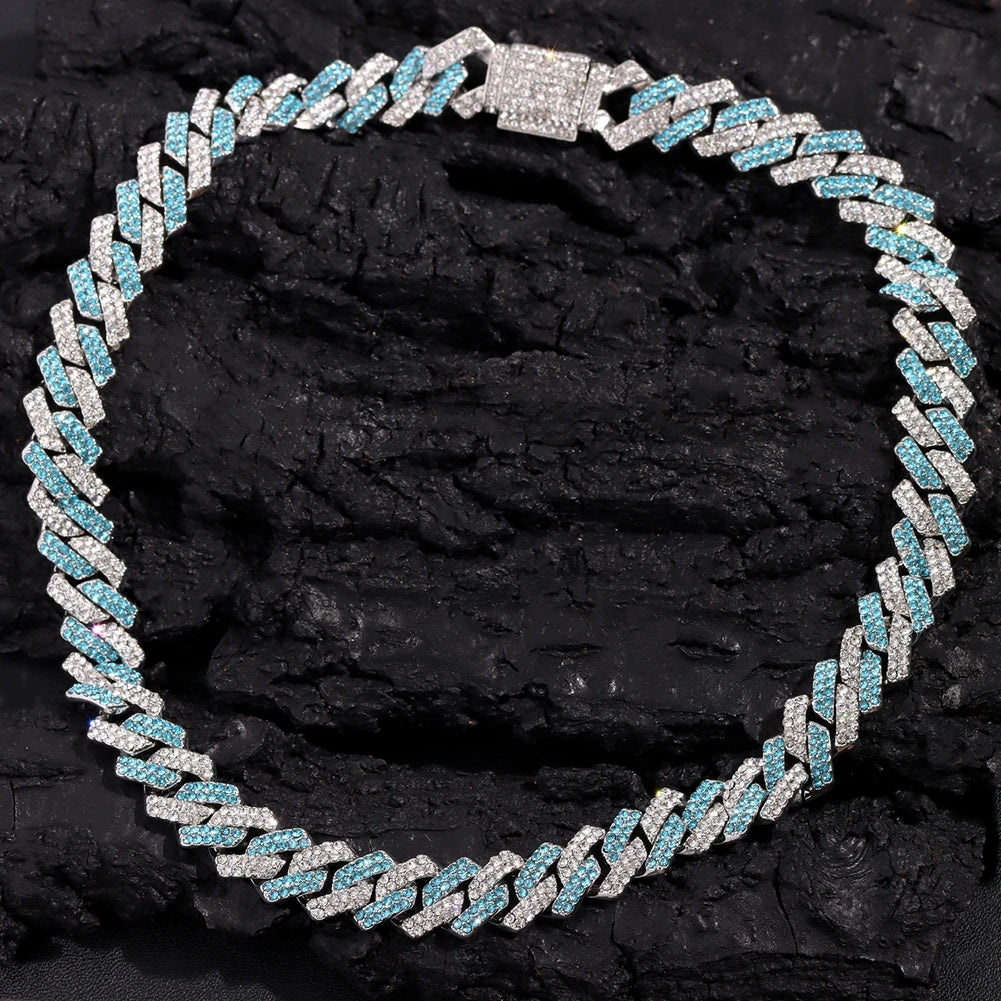 14mm Iced Out Rhombus Cuban Link Chain