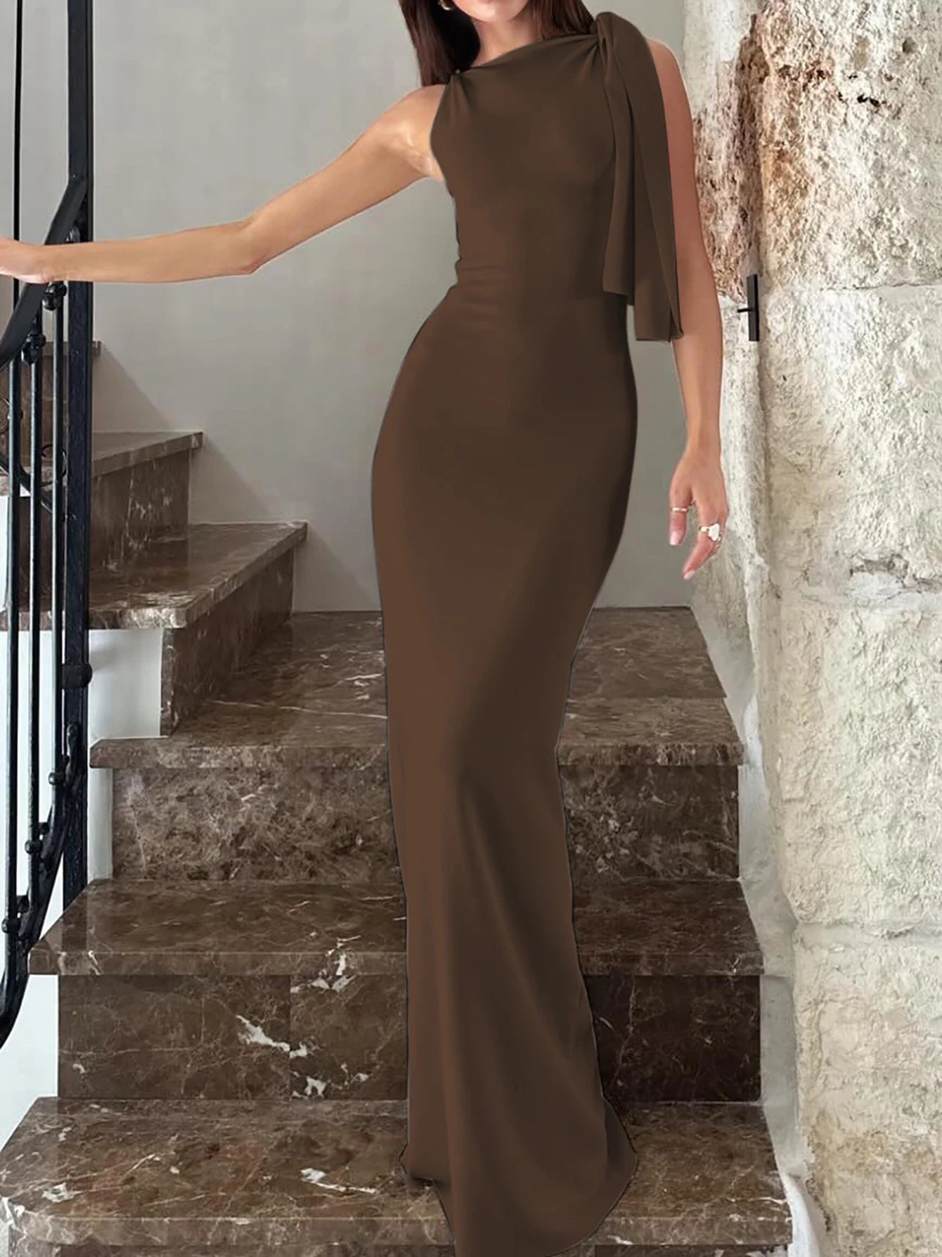 Hugcitar Solid Patchwork Bodycon Maxi Dress — O-Neck Sleeveless | Club Party Festival | Y2K | XS–L