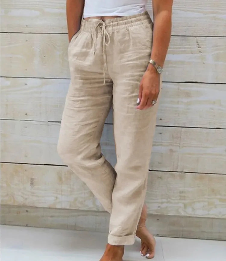 High-Waist Shirred Pencil Pants