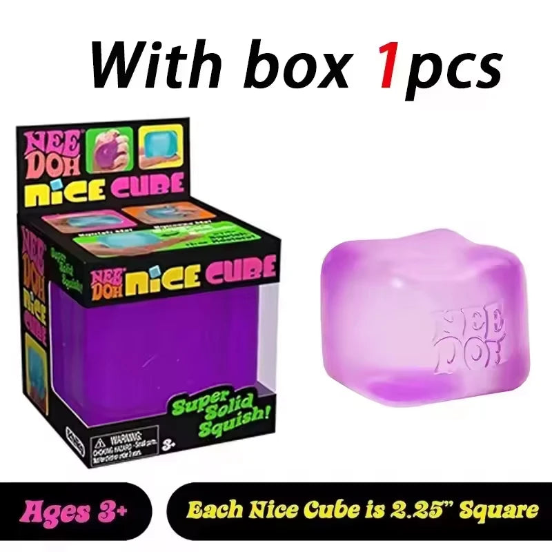 New Needoh Nice Cube Sensory Stress Reliever Fidget Tool for Anxiety Focus Desk Sensory Cube for Adults Kids Cube Squishy Toy