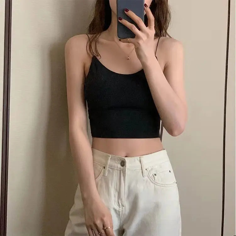 Ice Silk Backless Cami Bralette Top