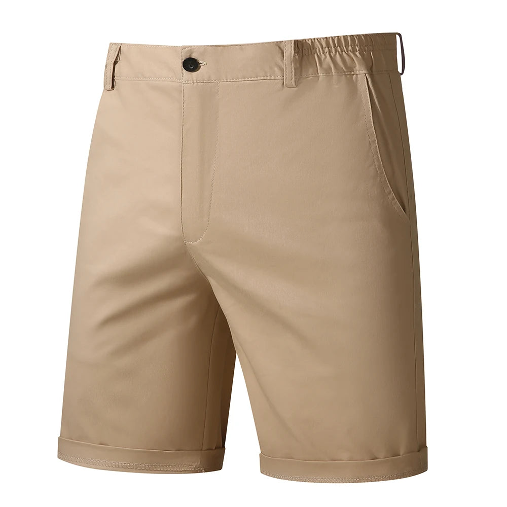 100% Cotton Men Shorts Summer Solid Color High Quality Shorts Social Beach Homme Shorts Casual Fashion Business Short Pant Men