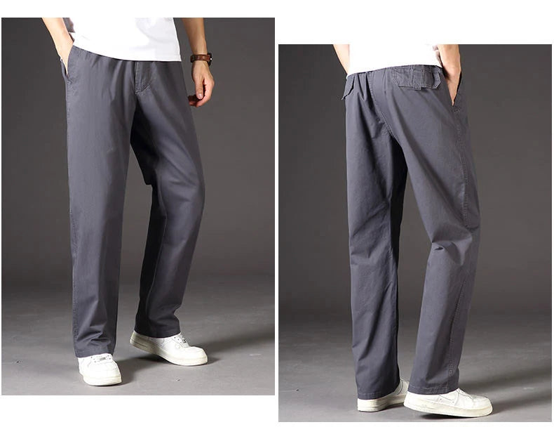 Men's Cargo Pants Cotton Black Work Pants Summer Casual Climbing Joggers Man Sweatpants Sports Spring Autumn Twill Trousers