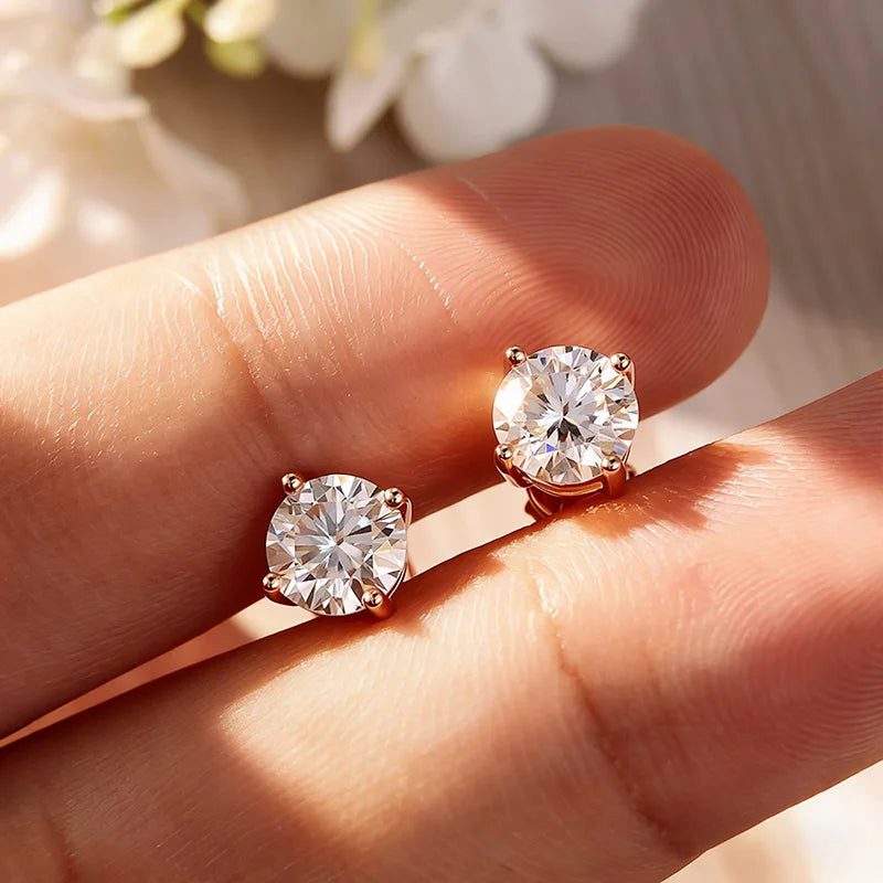 Smyoue 0.1-3CT Test Passed Moissanite Studs Earrings for Men Women S925 Silver Platinum Plated Bride Wedding Lab Diamond Studs