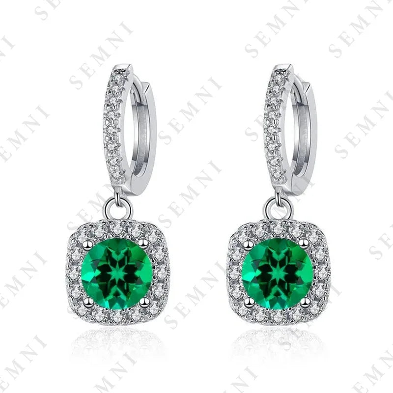 SEMNI 1.0/2.0/4.0/6.0ct Moissanite Diamond Drop Earrings for Women Ruby Sapphire Emerald Wedding Jewelry 925 Sterling Silver