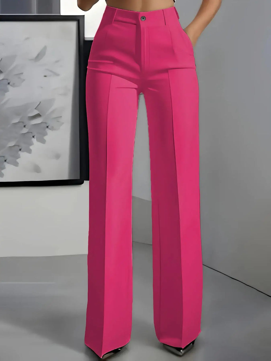 Women's High Waist Straight Leg Dress Pants – Elegant Office Trousers