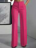 Women's High Waist Straight Leg Dress Pants – Elegant Office Trousers