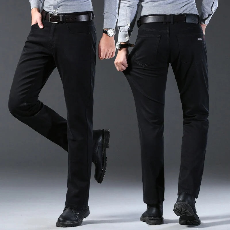 Men’s Classic Soft Stretch Black Straight-Leg Jeans
