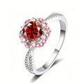 925 Sterling Silver 1ct Moissanite Halo Ring — GRA Certified, 12 Colours | Sizes 5–9