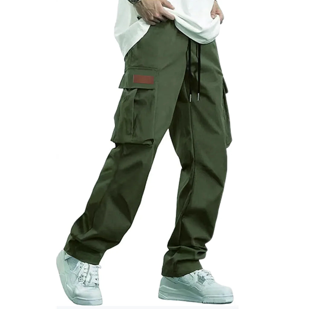 2026new men's workwear pants, European and American men's loose straight casual pants, men's workwear pocket pants