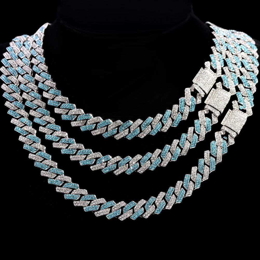 14mm Iced Out Rhombus Cuban Link Chain