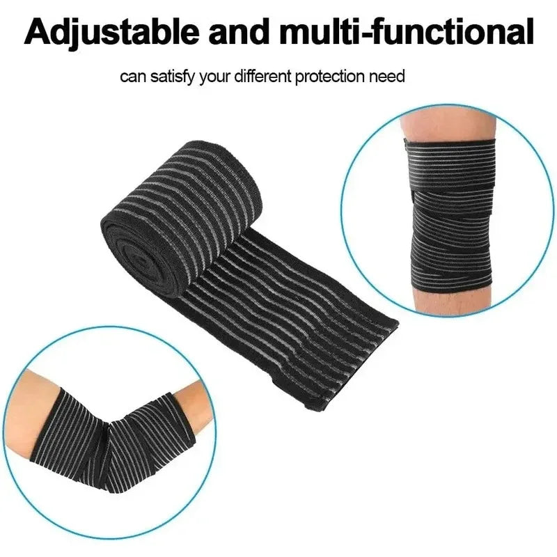 1PC Extra Long Elastic Knee Wrap Bandage Compression Brace Support for Leg Ligaments Stabilizing Squat Basketball Running