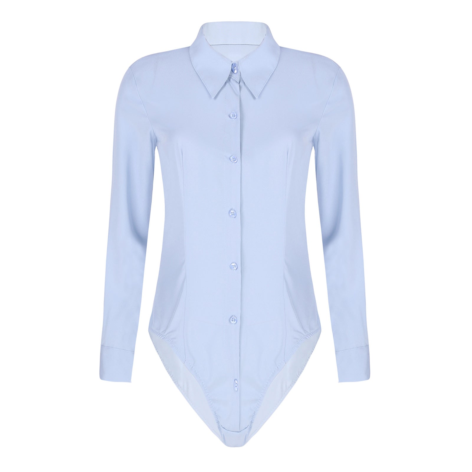 Women's Long Sleeve Bodysuit Shirt – Slim Fit Office Blouse Leotard Top