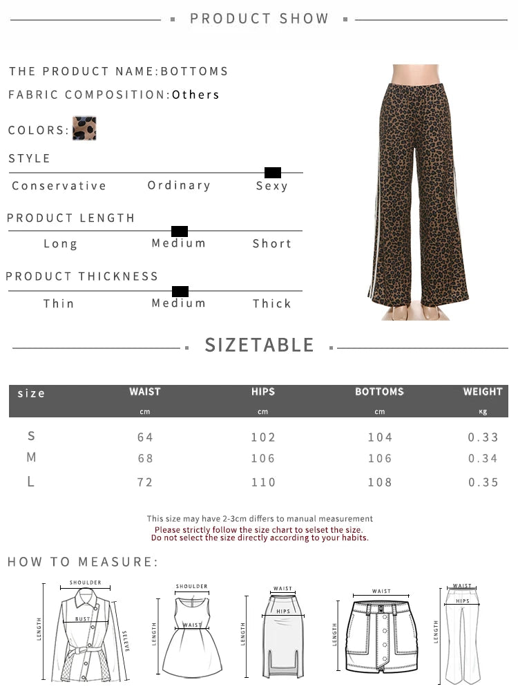 Leopard Print Wide-Leg Pants | High-Waist Ankle-Length Trousers
