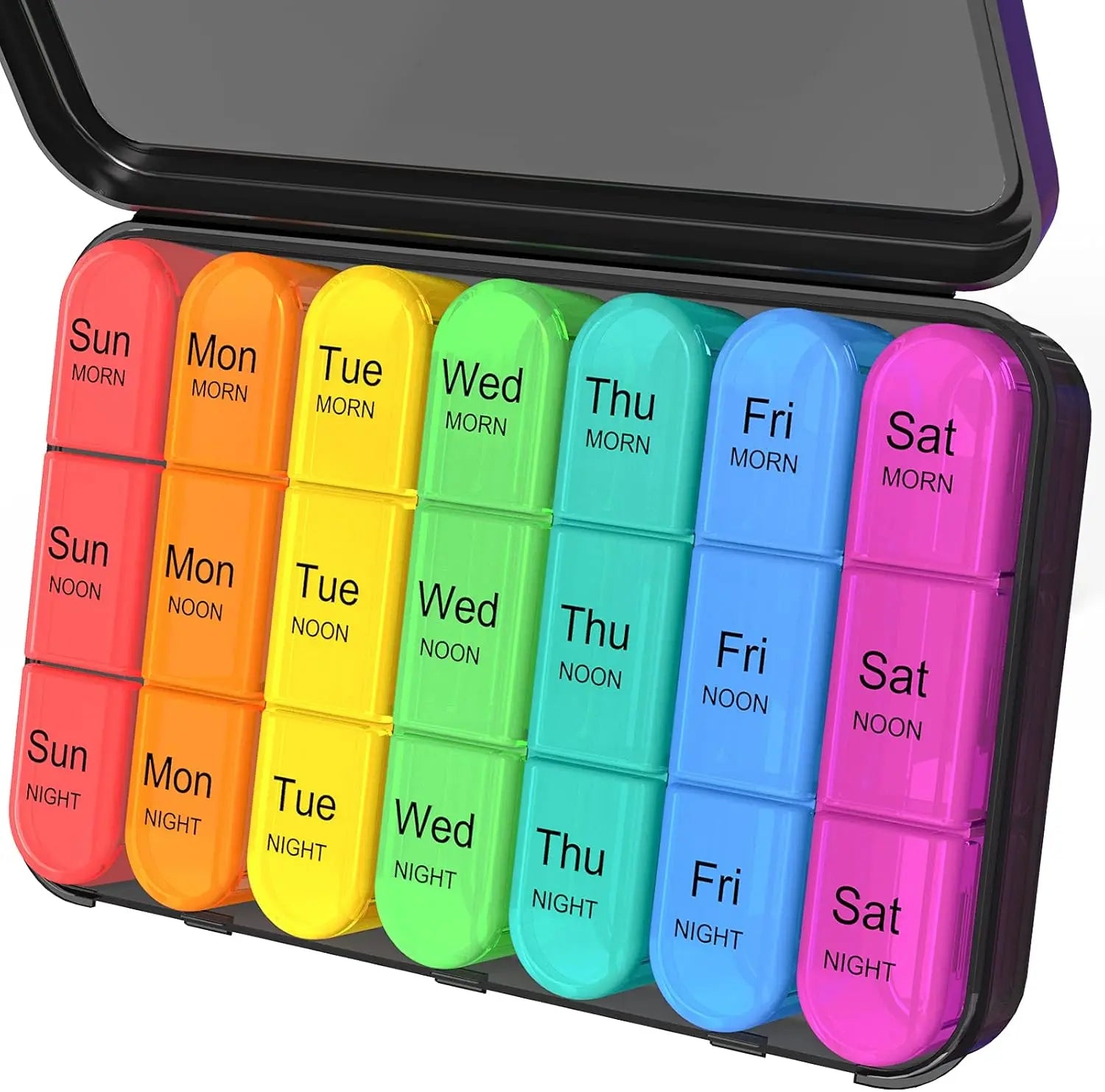 Pill Organizer 3 Times a Day - Pill Box 7 Day, Large Weekly Medicine Pill Organizer for Travel with Individual Compartments