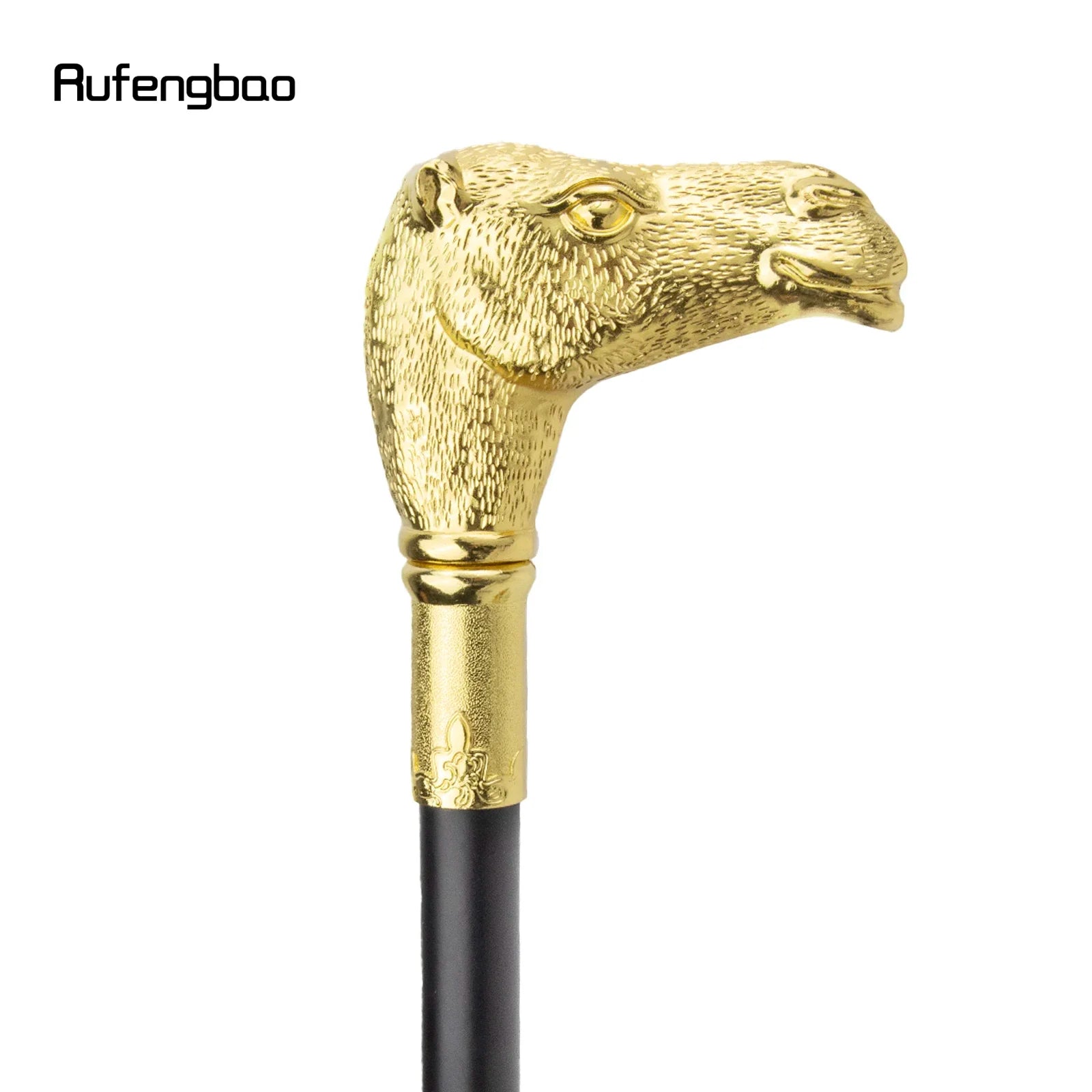 Golden Camel Head Walking Cane  Decorative Cane For Halloween For Cosplay And Parties, For Cosplay & Party