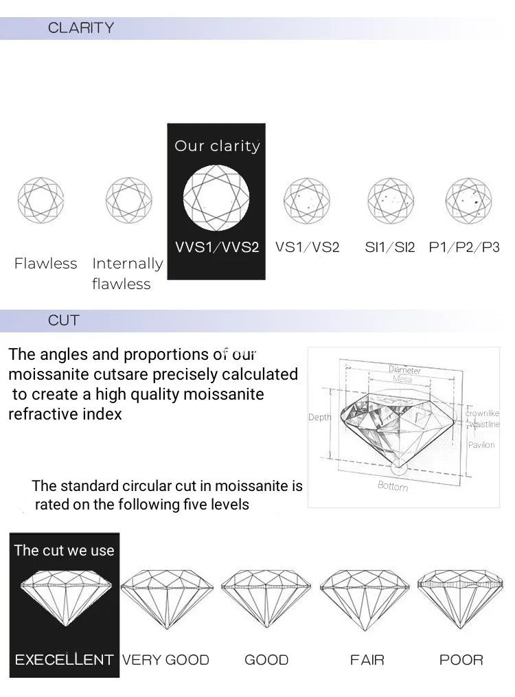Butterflykiss D Color Moissanite Stud Earrings — 925 Sterling Silver | GRA Certified | 0.5CT, 1CT & 2CT | 20+ Colors