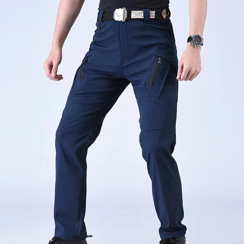 Men Tactical Elastic Pants Spring Autumn City Cargo Trousers Military Combat Hiking Camping Climbing Quick Dry Casual Sportswear