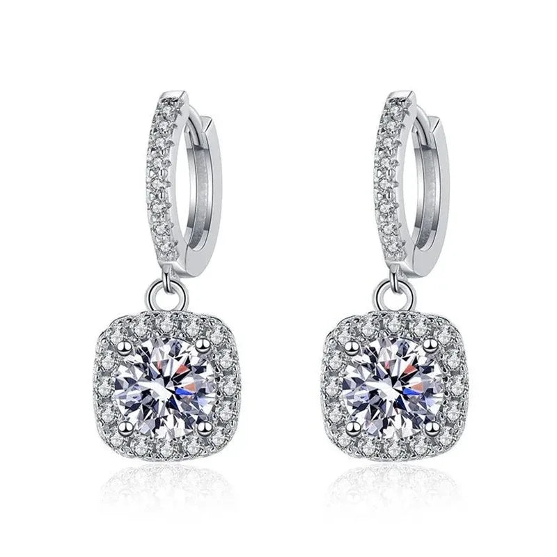 SEMNI 1.0/2.0/4.0/6.0ct Moissanite Diamond Drop Earrings for Women Ruby Sapphire Emerald Wedding Jewelry 925 Sterling Silver