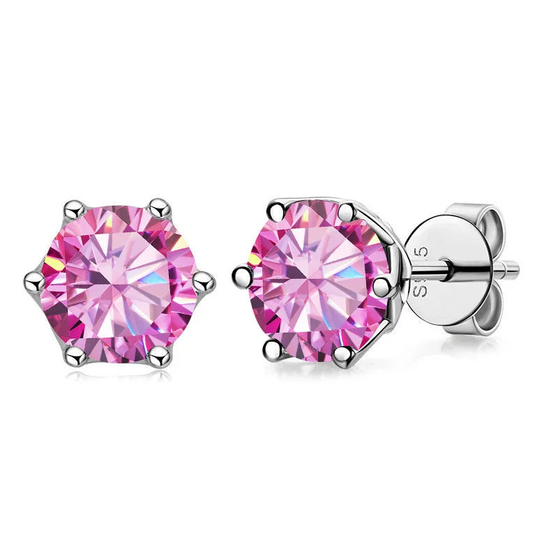 Butterflykiss D Color Moissanite Stud Earrings — 925 Sterling Silver | GRA Certified | 0.5CT, 1CT & 2CT | 20+ Colors