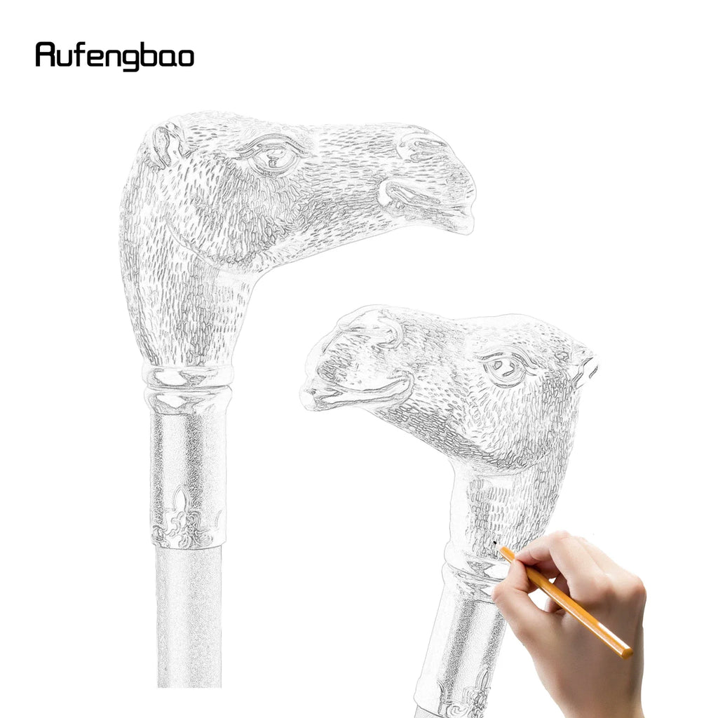Golden Camel Head Walking Cane  Decorative Cane For Halloween For Cosplay And Parties, For Cosplay & Party