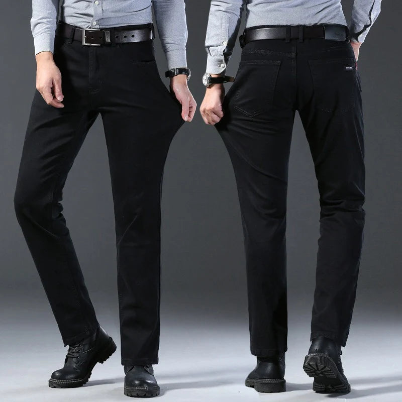 Men’s Classic Soft Stretch Black Straight-Leg Jeans