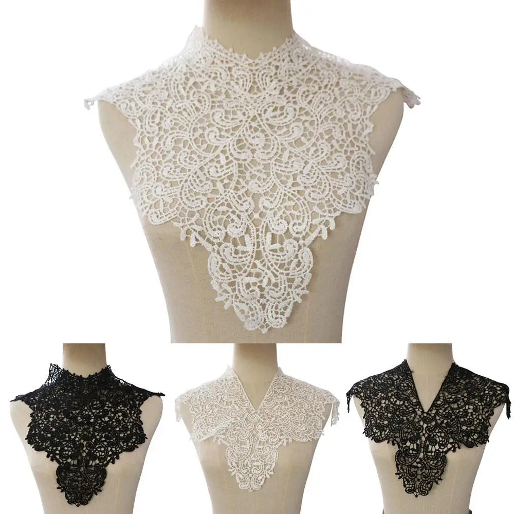 Elegant Detachable Lace Neckline Collarband Hollow Hollow Neckline Embroideried Fabric Women Neckline Apparel