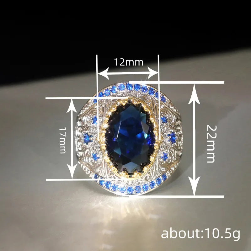 Two-Tone Water Drop Zircon Ring