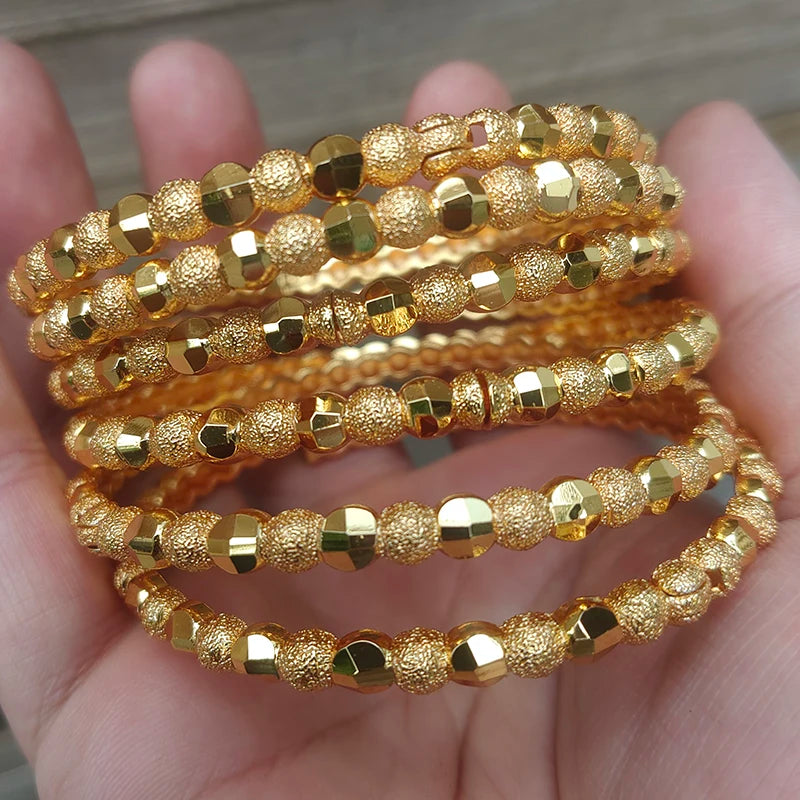 6Pcs/lot New Nigerian Wedding African Costume Bangles Dubai Fashion Charm Bangles&Bracelets For Women Party Gift