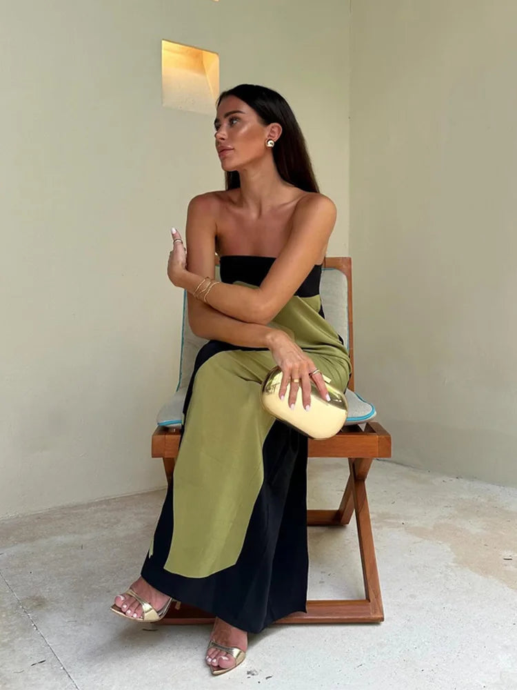 Strapless Backless Printed Maxi Dress — Off-Shoulder Sleeveless | Party Evening | Women's S–XL