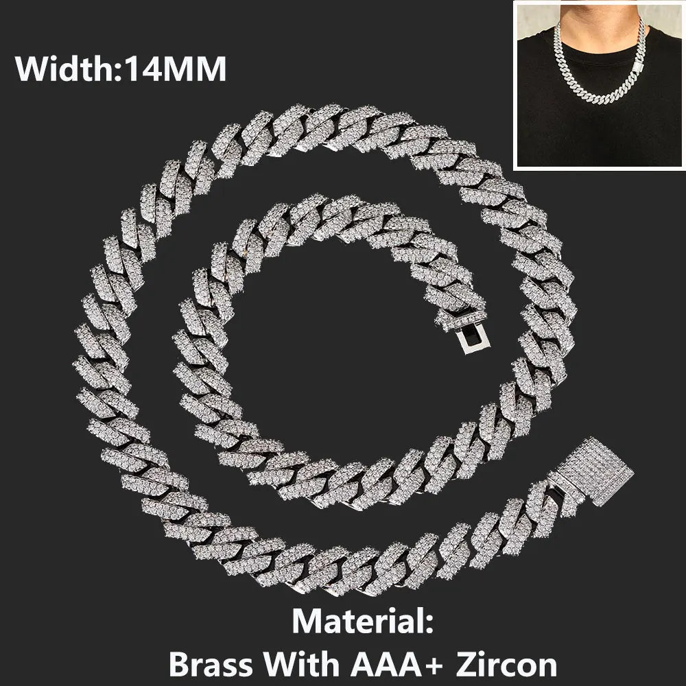 Iced Out CZ Cuban Link Chain — 10mm–20mm | Gold & Silver | Bracelet & Necklace | Men's Hip Hop Jewelry