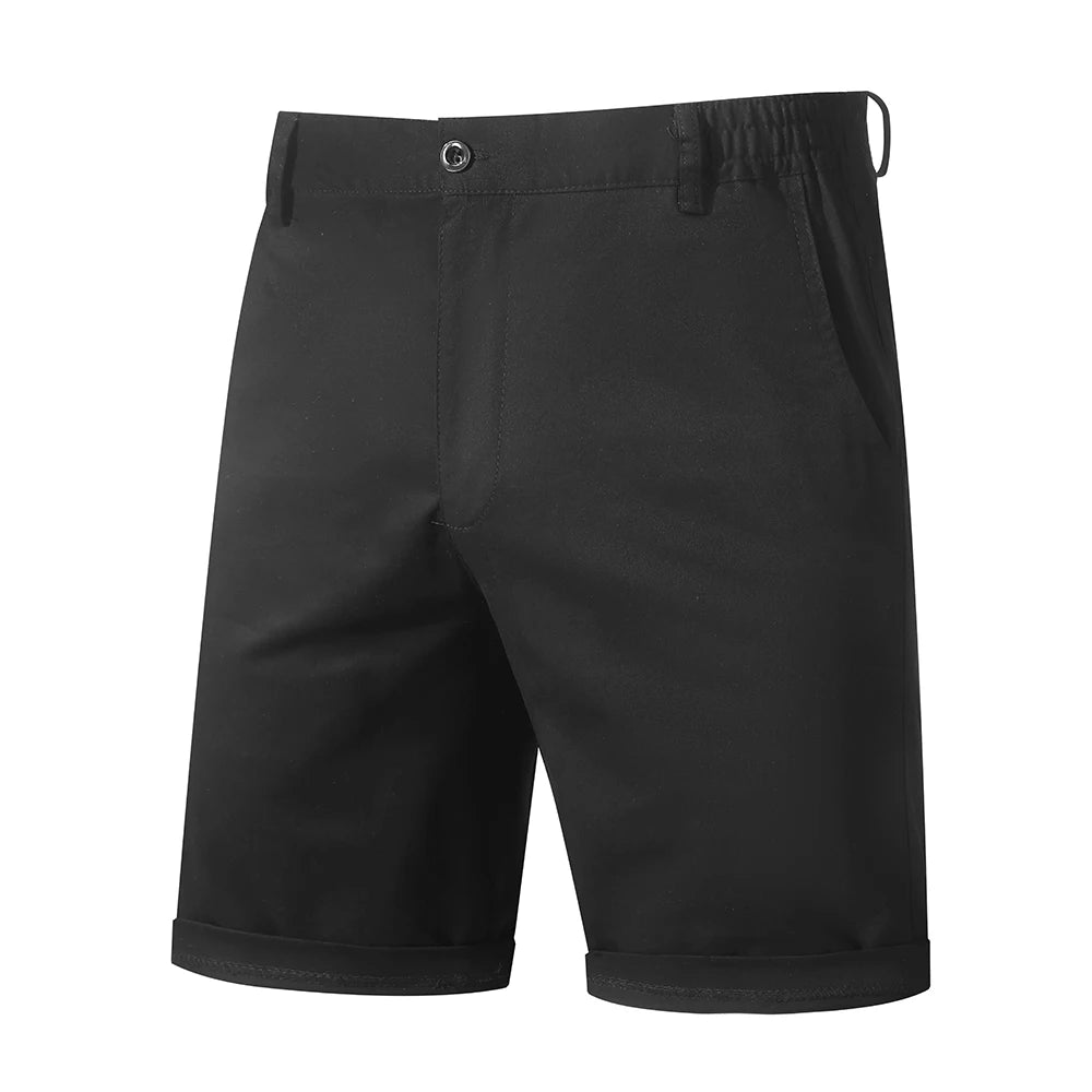100% Cotton Men Shorts Summer Solid Color High Quality Shorts Social Beach Homme Shorts Casual Fashion Business Short Pant Men