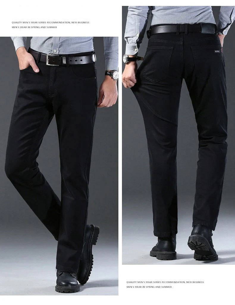 Men’s Classic Soft Stretch Black Straight-Leg Jeans