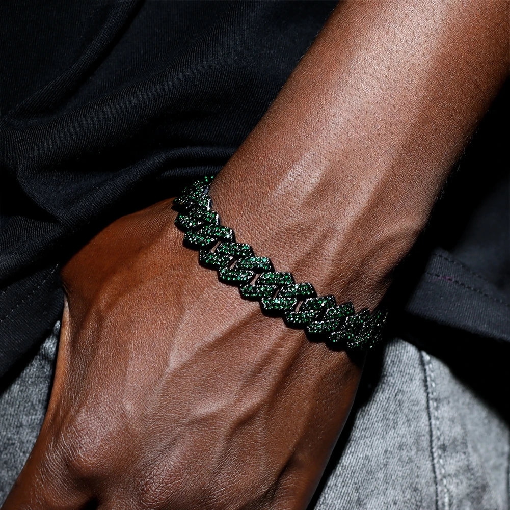 14mm Iced Out Rhombus Cuban Link Chain