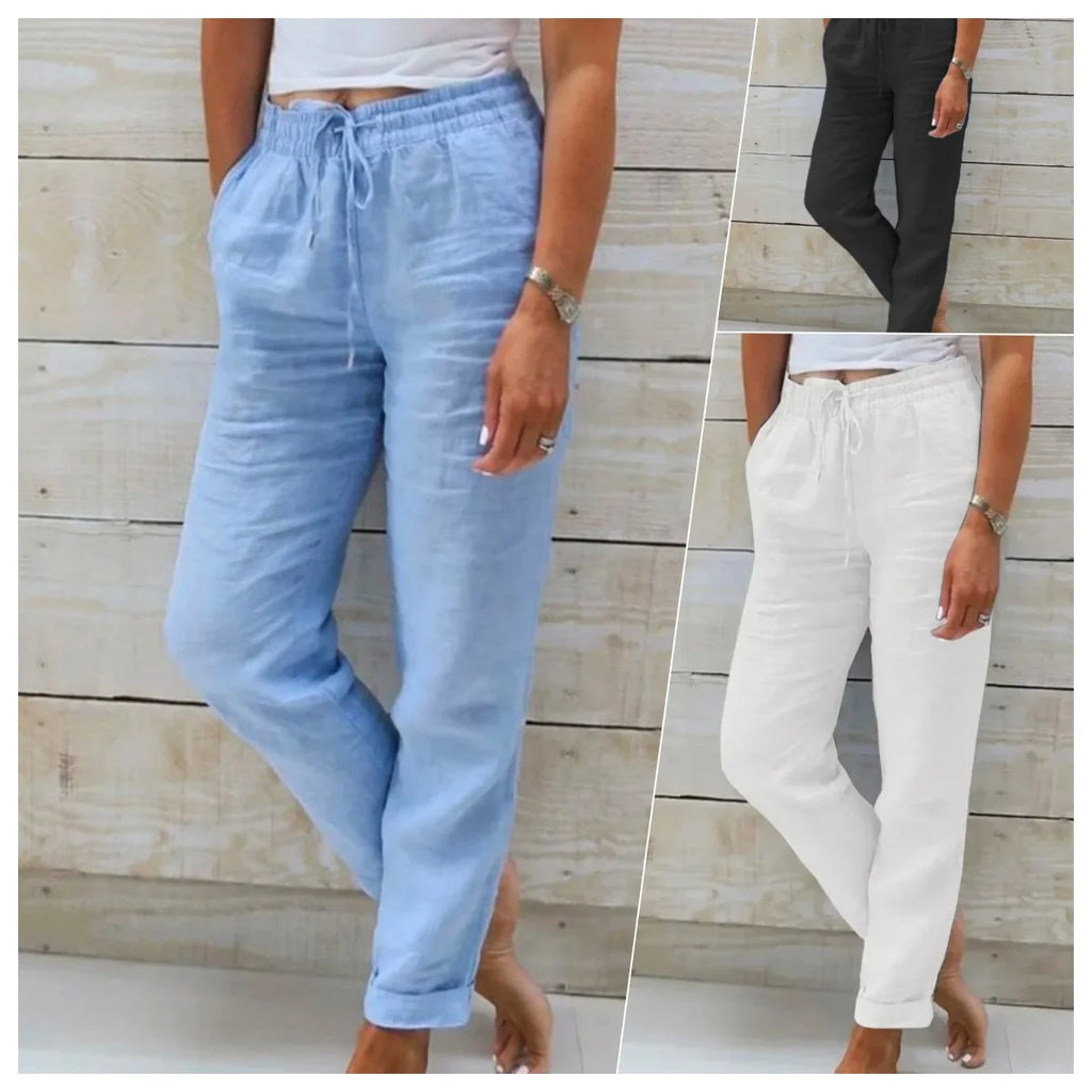 High-Waist Shirred Pencil Pants