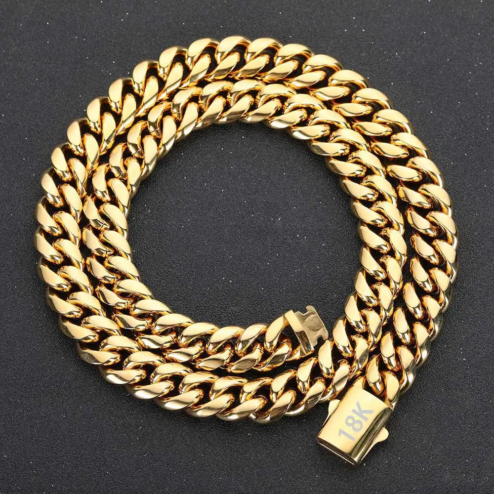 Stainless Steel Cuban Link Necklace or Bracelet – 8–14mm