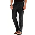 Casual Men's Pants European and American Loose Elastic Waist Cotton Versatile Solid Color Sports Pants