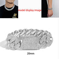 Hip Hop Jewelry 10/12/14/15/20mm CZ Cuban Link Necklace For Men Miami Bling Iced Out Prong Cuban Link Chain Party Gift